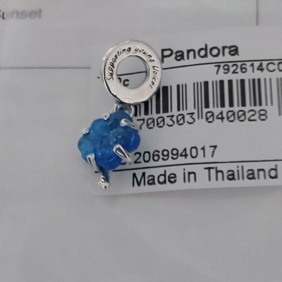 Authentic Pandora UNICEF Sterling Silver Blue Murano Glass Family Tree 792614C01 - Picture 4 of 7